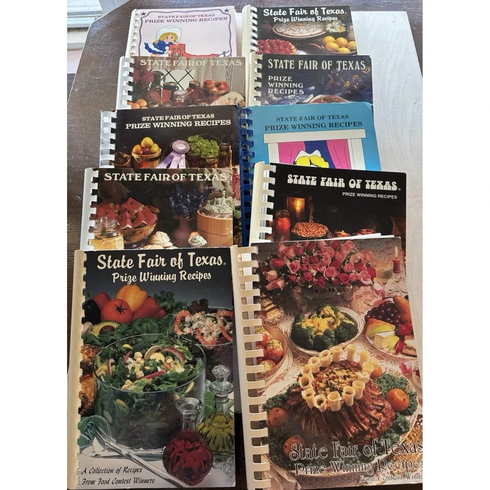 Vtg State Fair of Texas Cook Book LOT of 11 Recipe Collections 1981-1993 Spiral